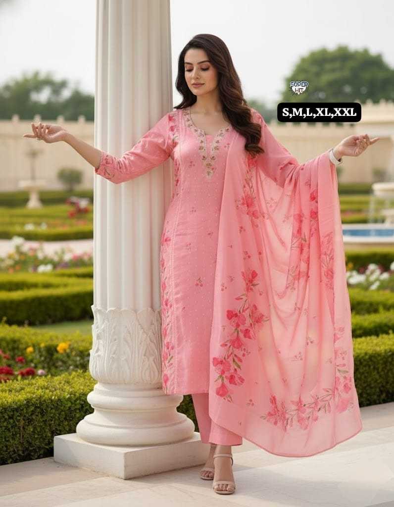 Samira Chanderi Soft Embroidery Suit
