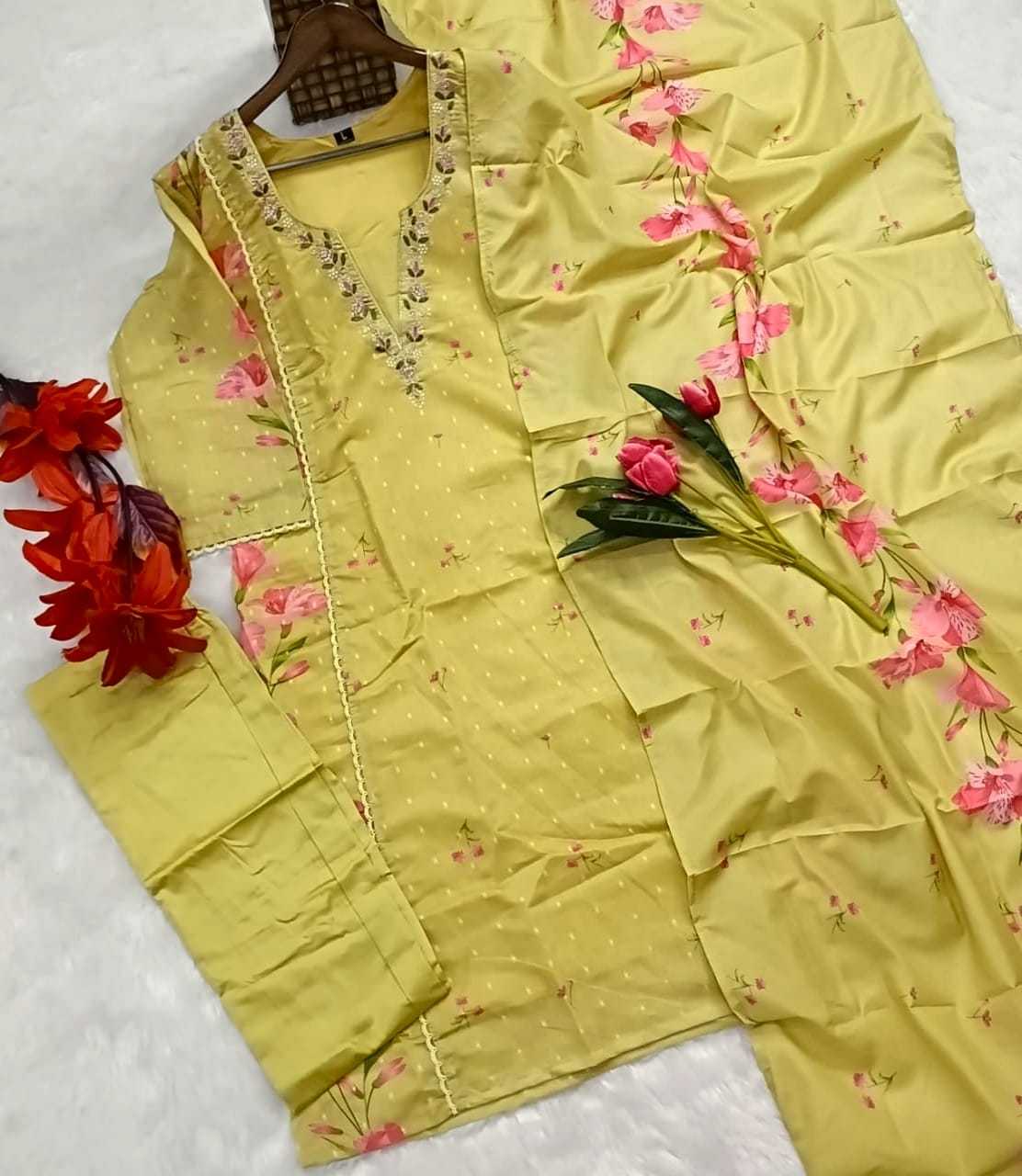 Samira Chanderi Soft Embroidery Suit