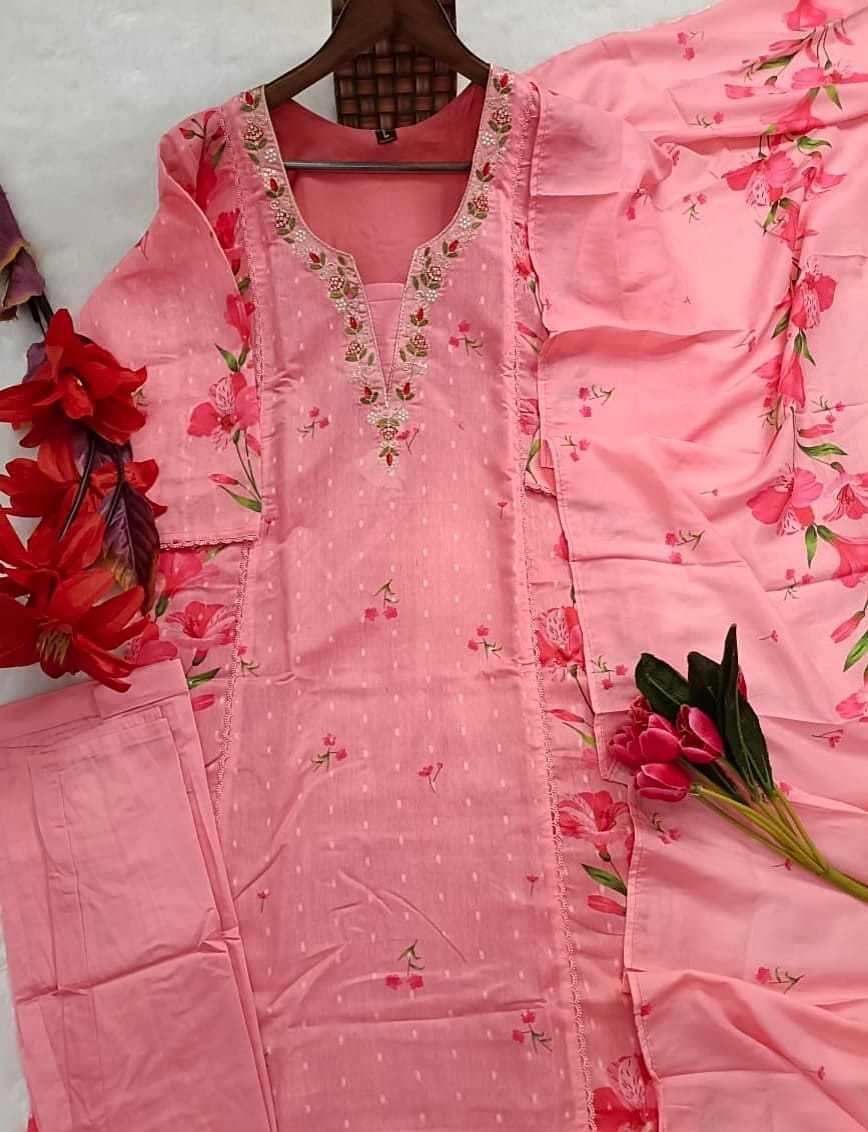 Samira Chanderi Soft Embroidery Suit