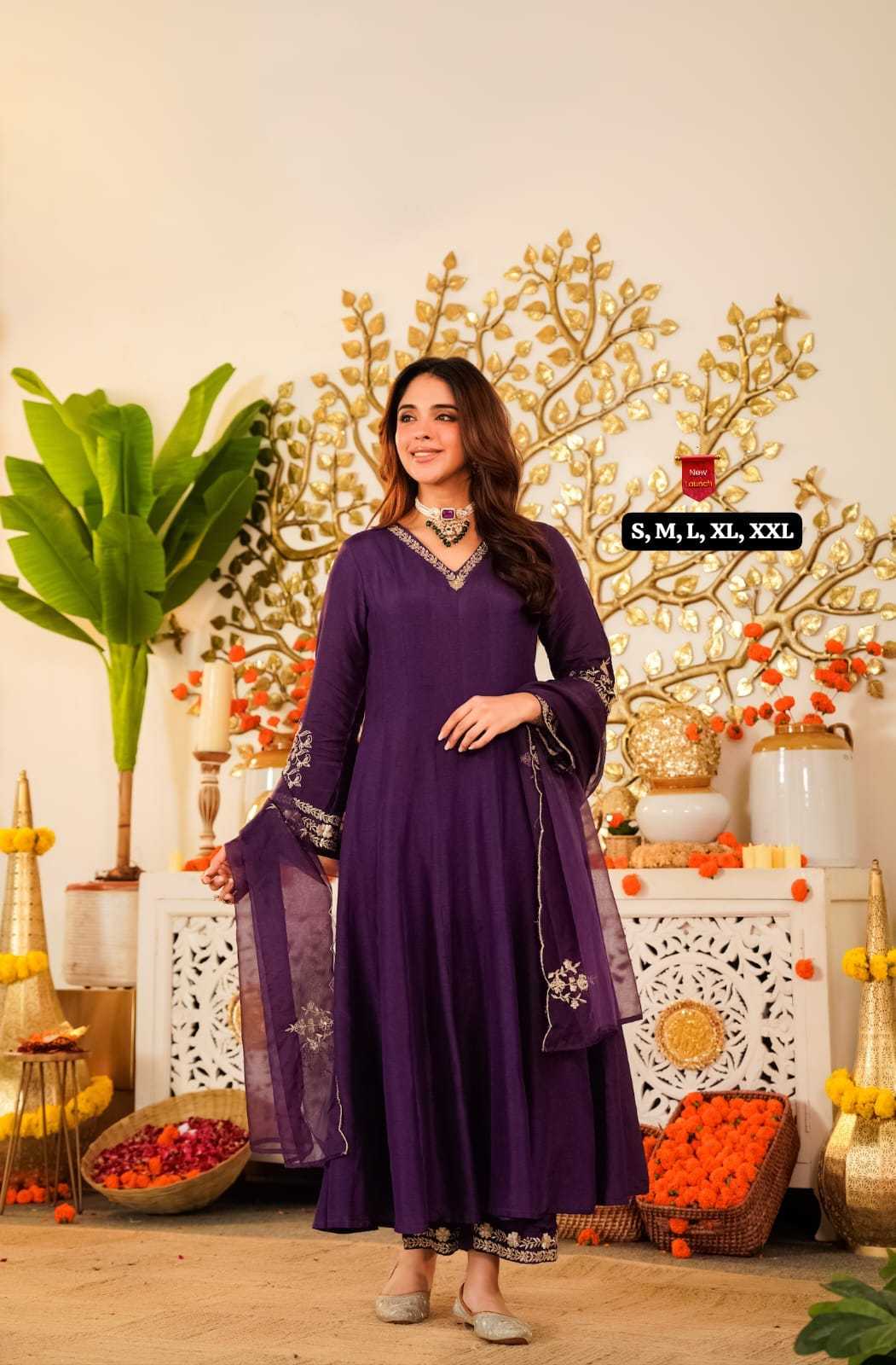 Shefali Viscose Chanderi Party Wear Kurti