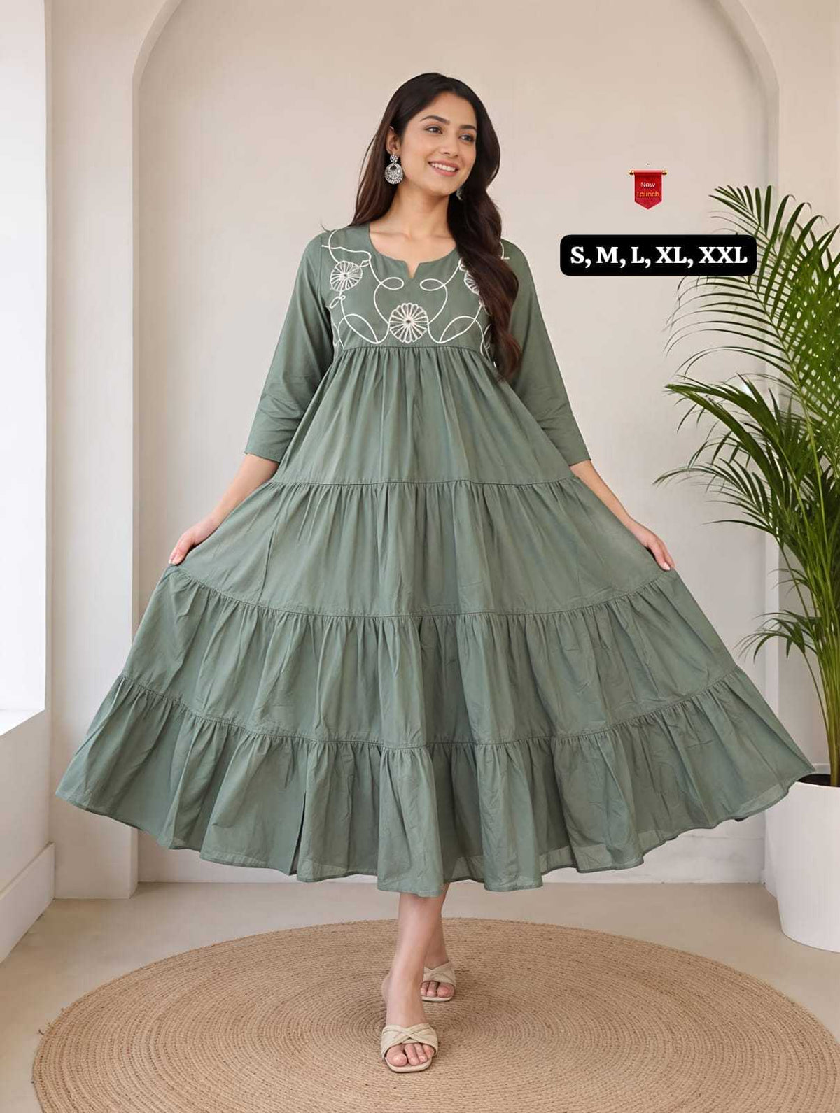 Vandana Cotton Embroidery Gown