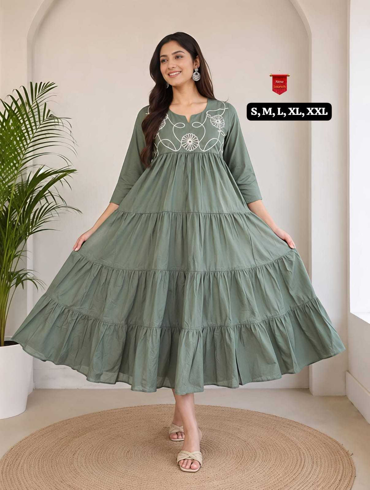 Vandana Cotton Embroidery Gown