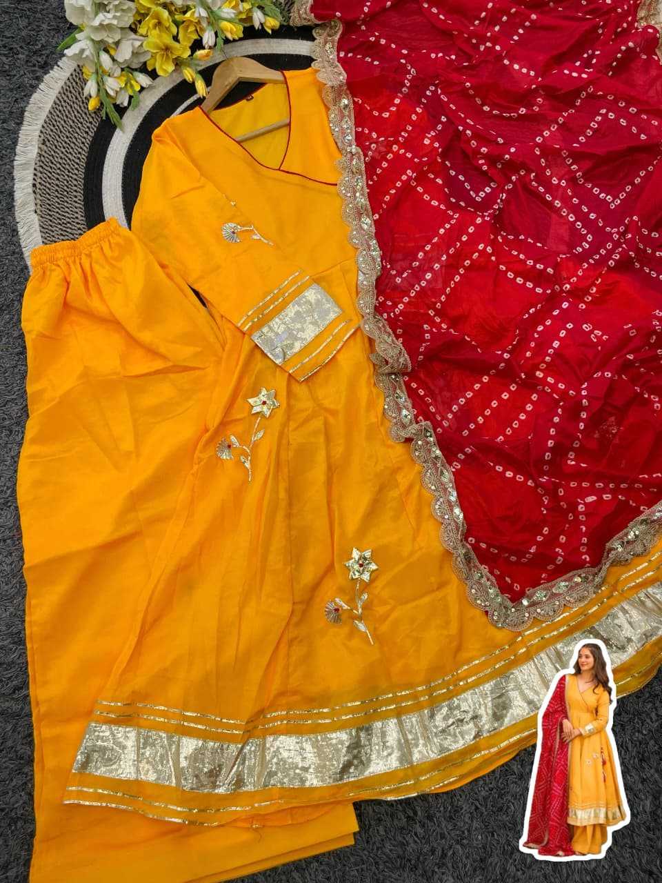 Chinon Palazzo Suit in Mustard