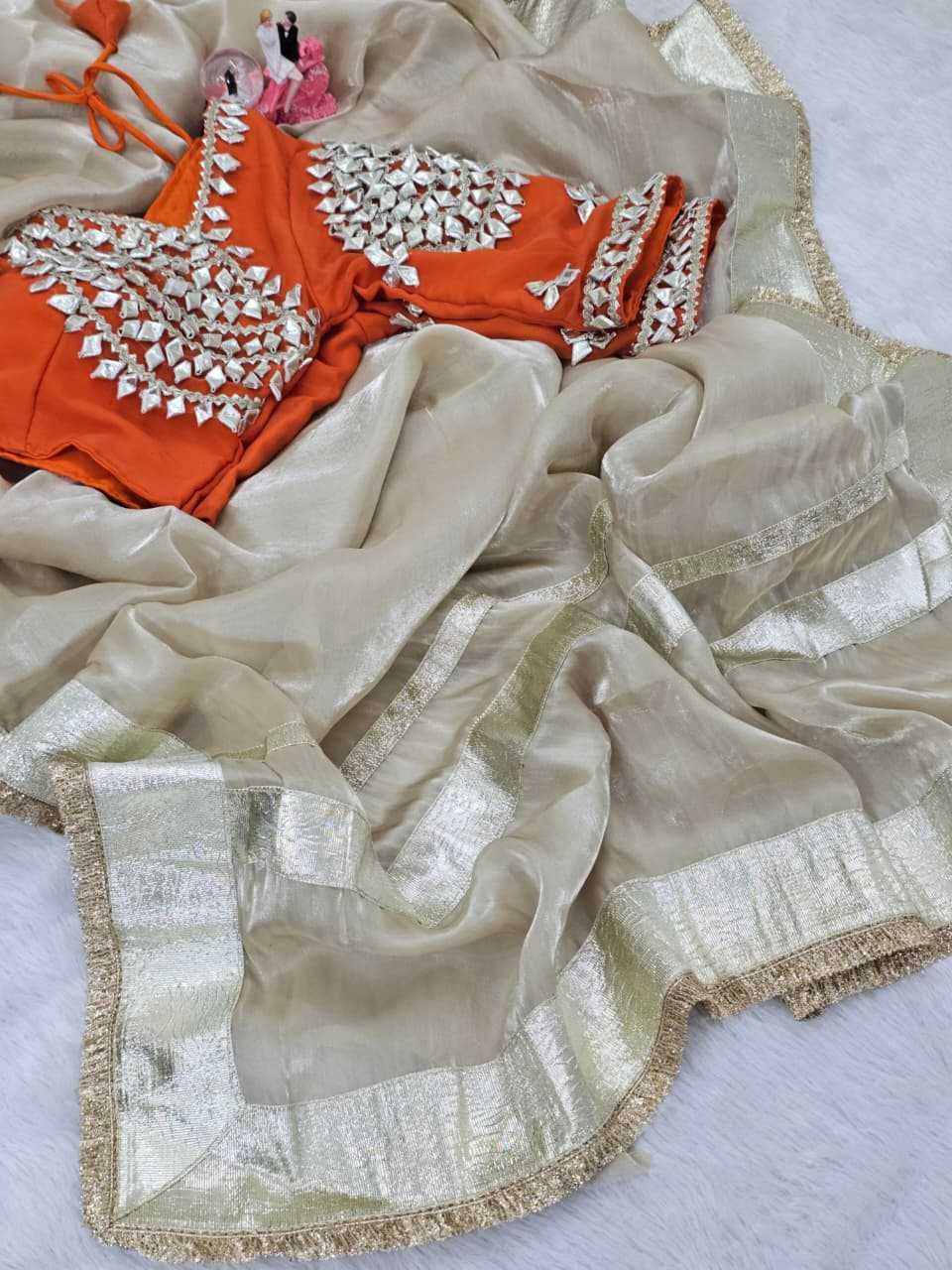 Satin Silk Party Wear Saree 1214
