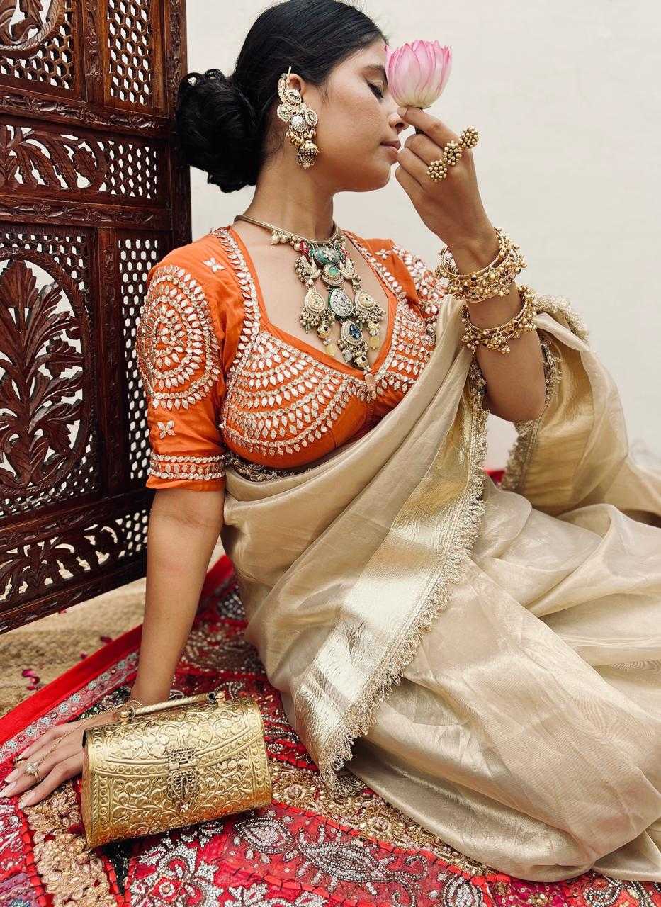 Satin Silk Party Wear Saree 1214