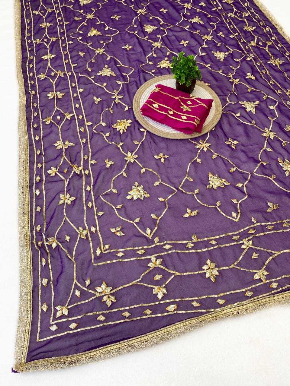 Georgette Designer Saree in Onion