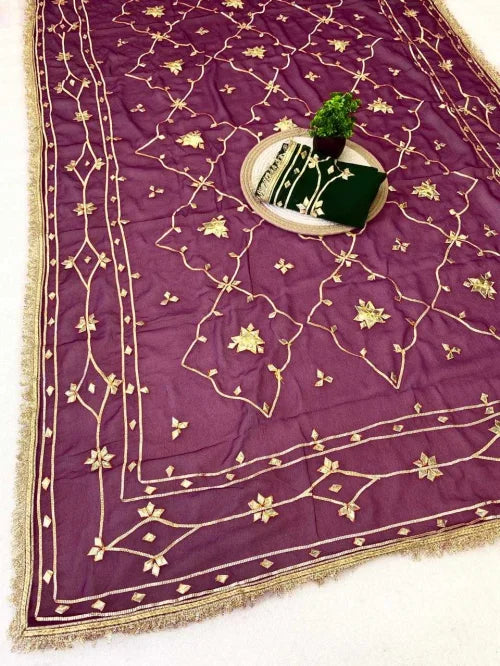 Georgette Designer Saree in Onion