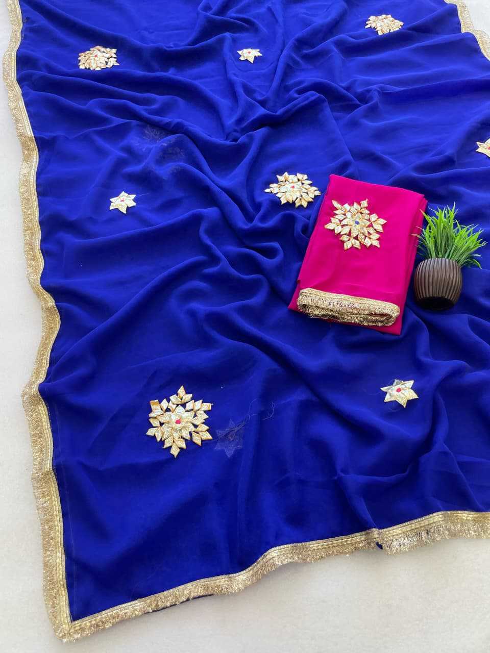 Georgette Party Wear Saree in Red