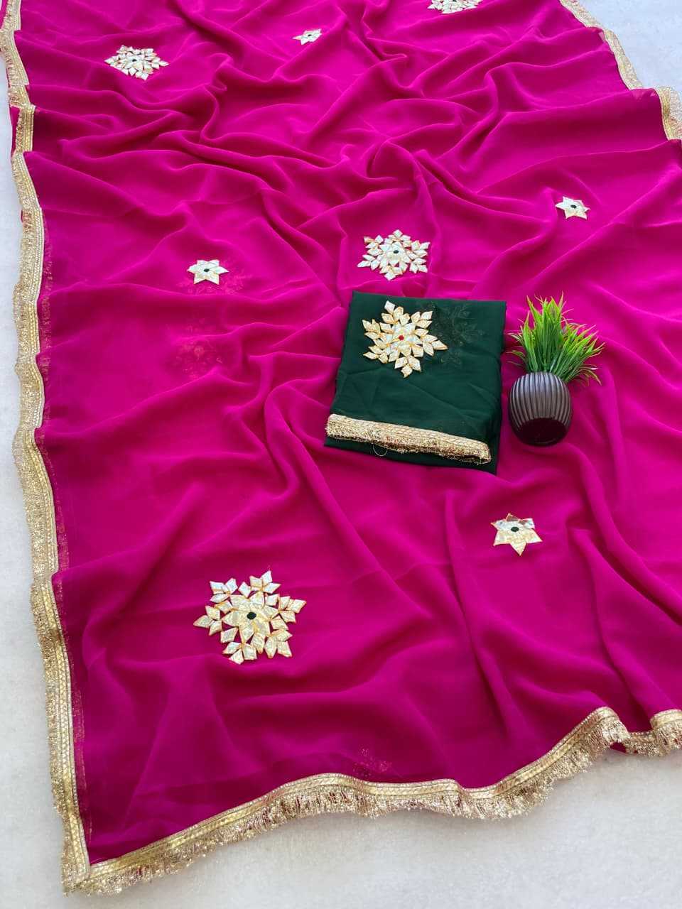 Georgette Party Wear Saree in Red