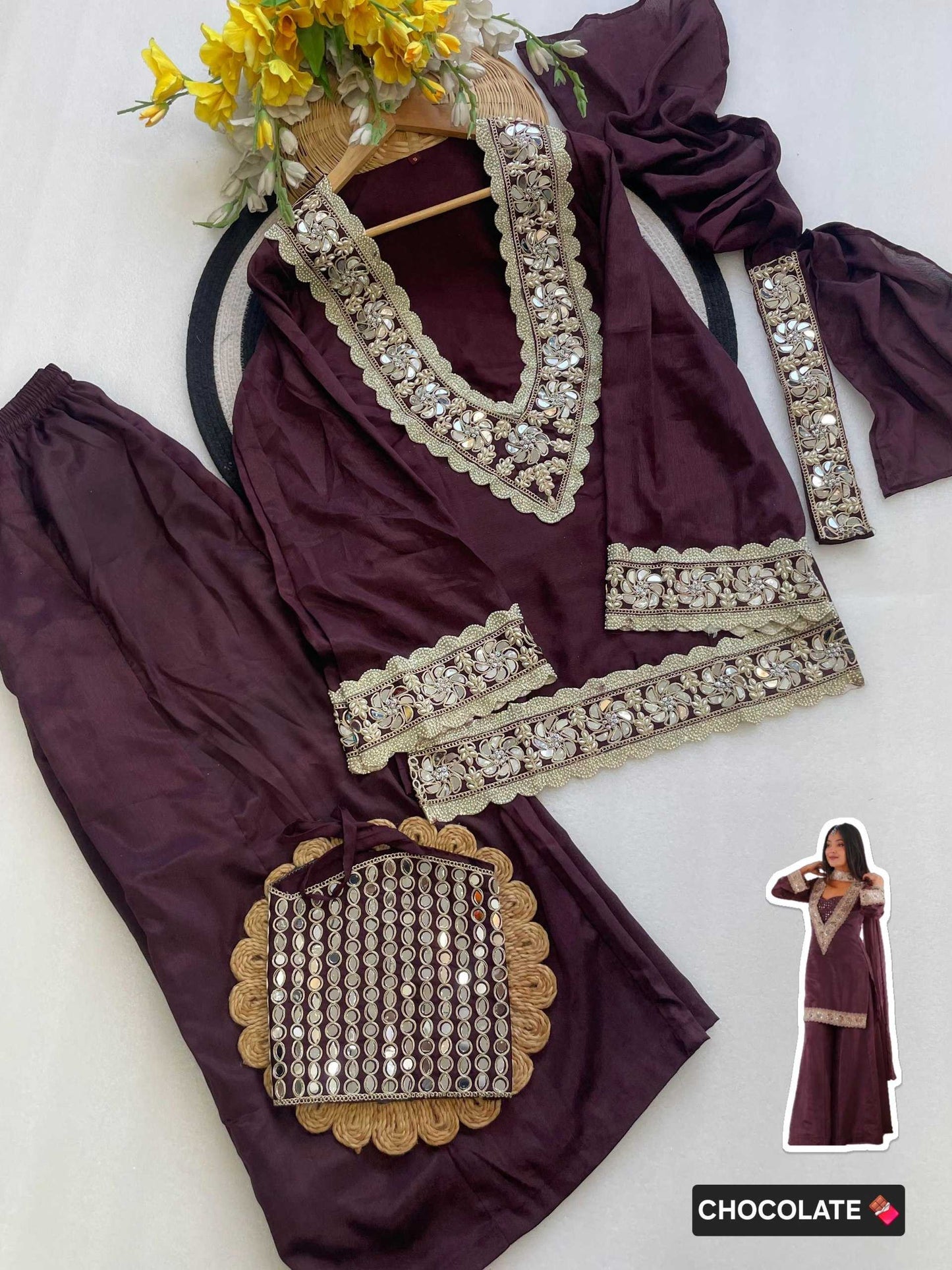 Chinon Party Wear Kurti