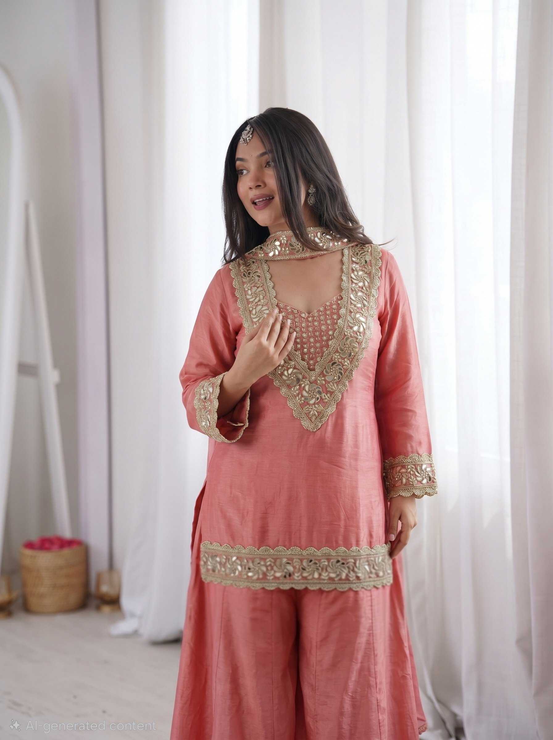 Chinon Party Wear Kurti