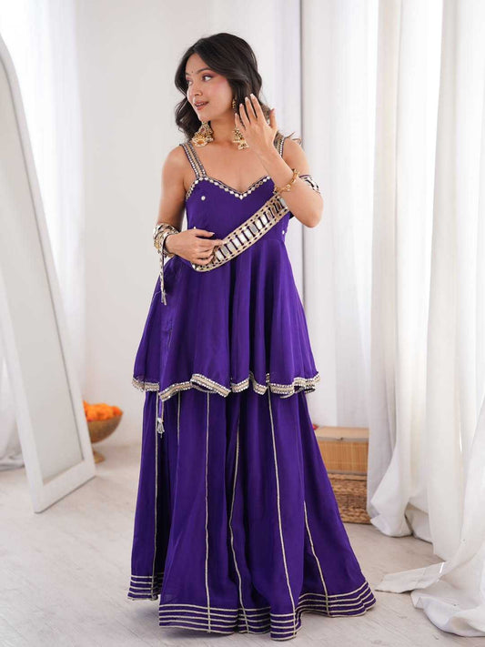 Chinon Palazzo Suit in Violet