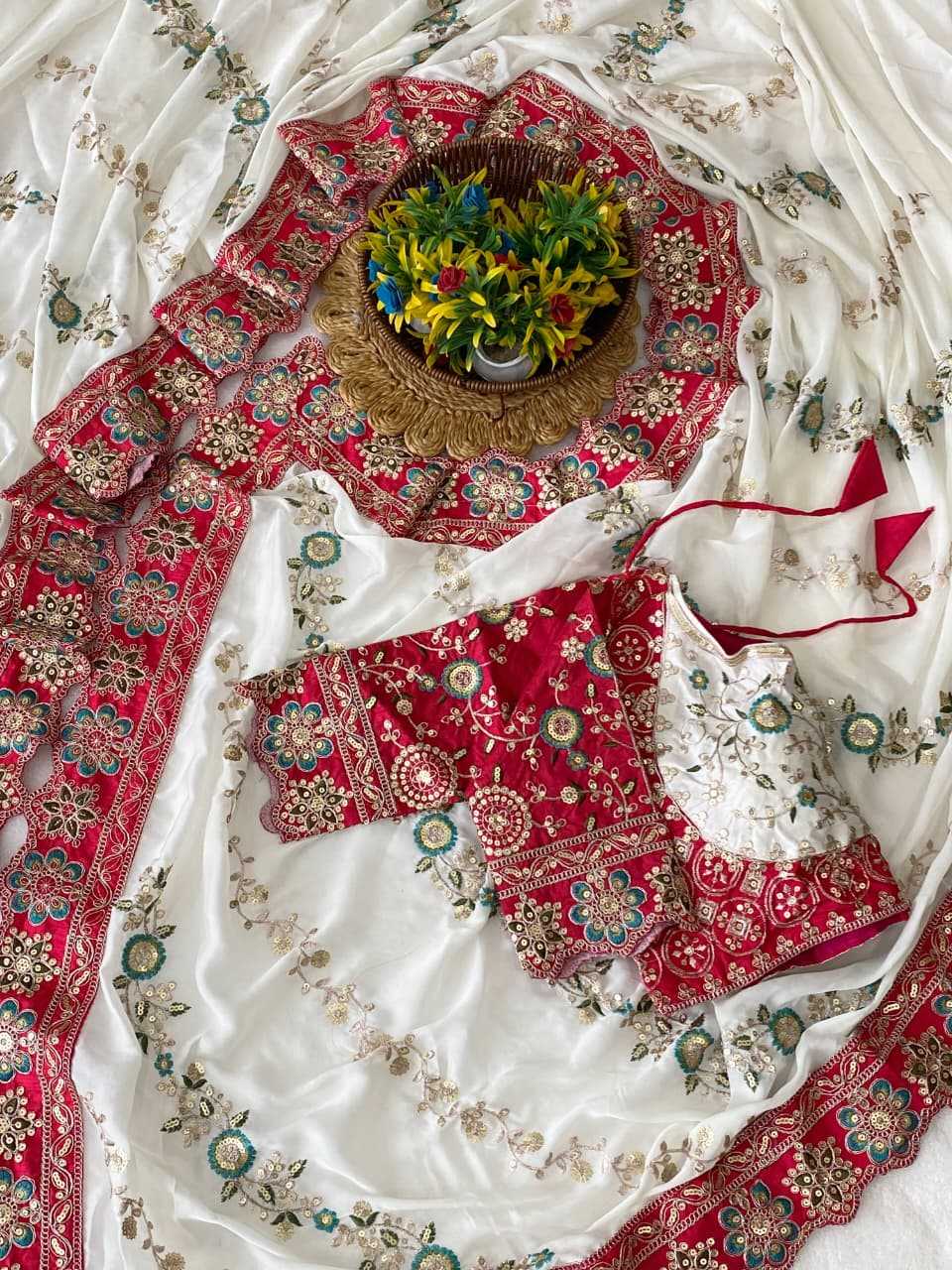 Rangoli Silk Soft Saree in White