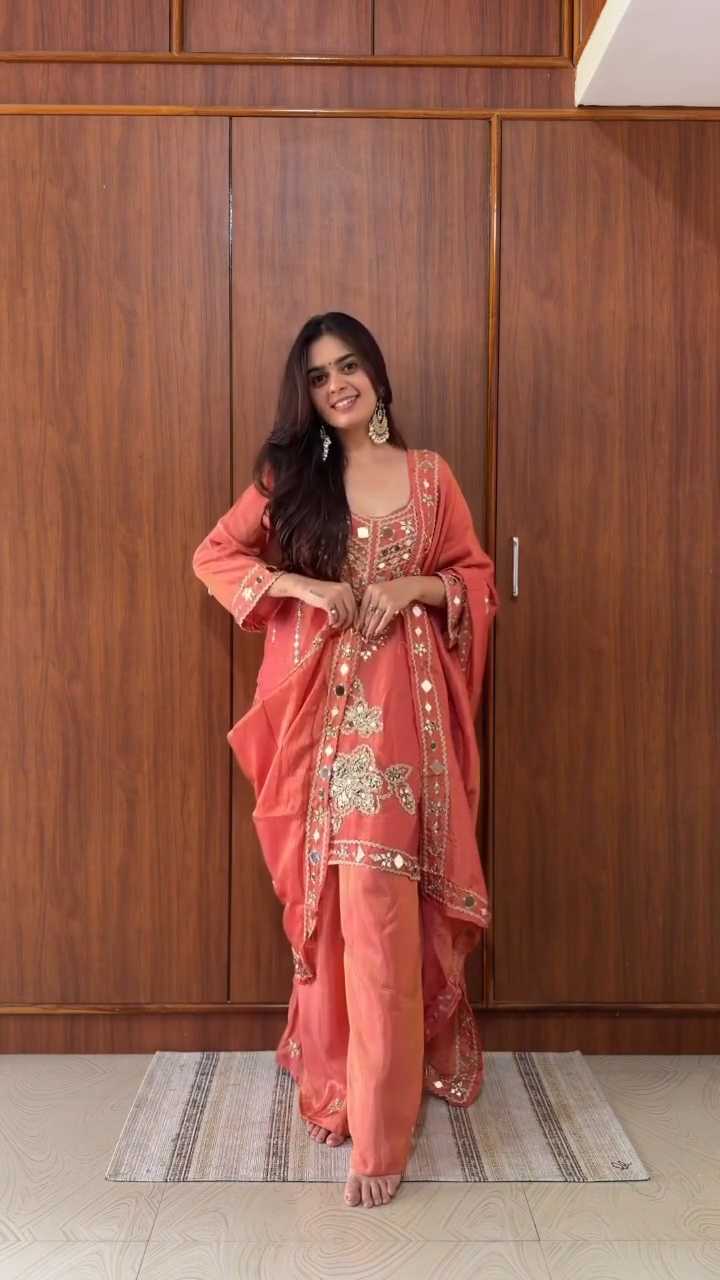 Space Silk Mirror Work Kurti