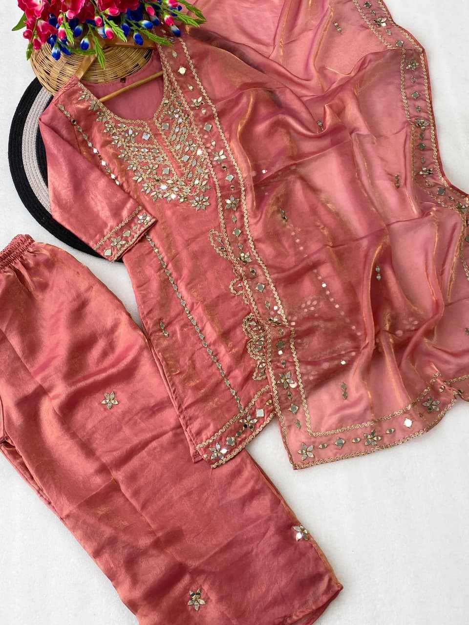 Space Silk Mirror Work Kurti