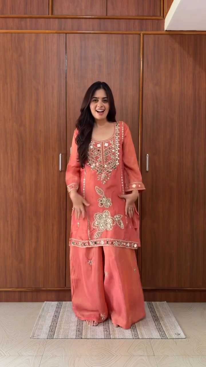 Space Silk Mirror Work Kurti