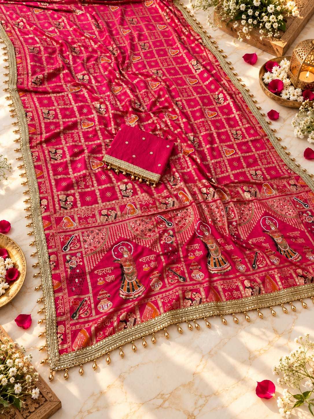 Viscose Hand Work Saree