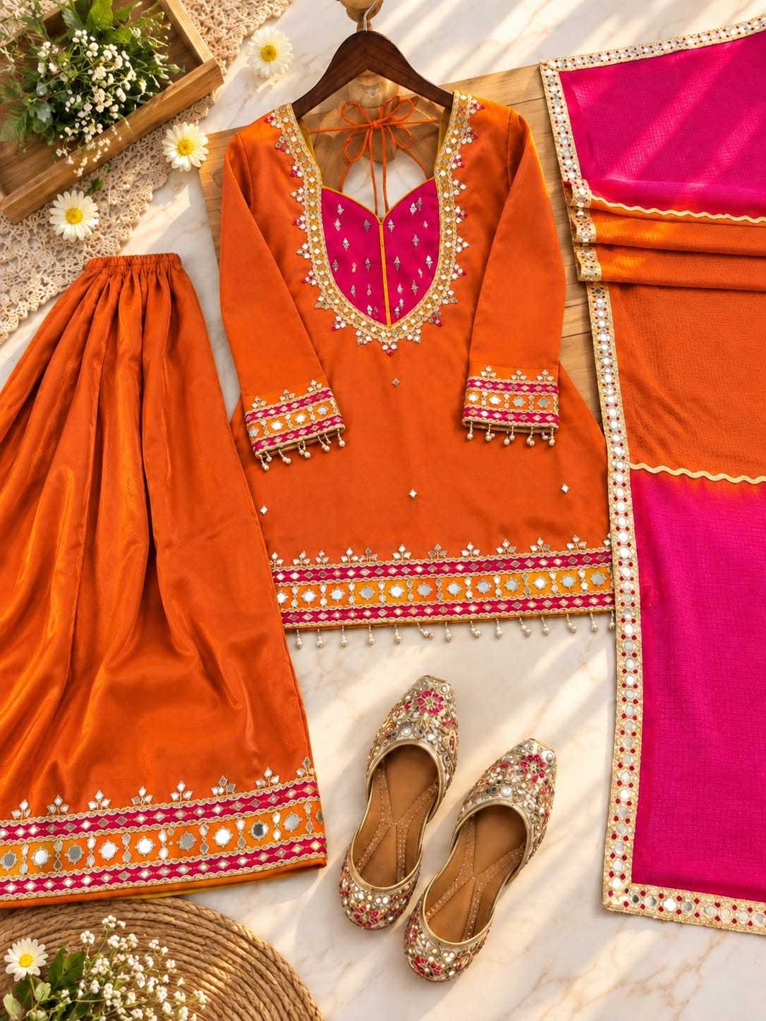 Heavy Roman Silk Palazzo Suit