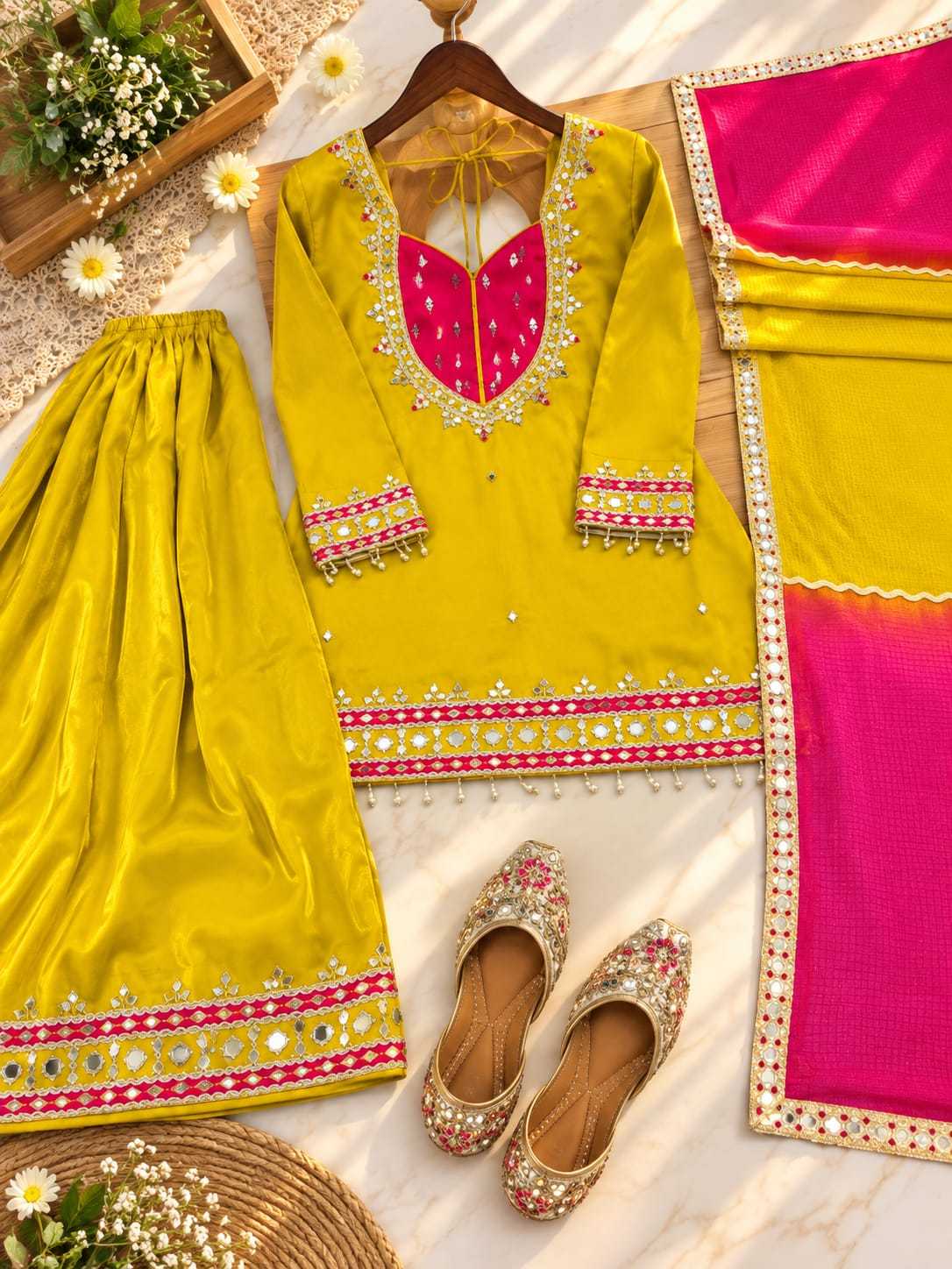 Heavy Roman Silk Palazzo Suit