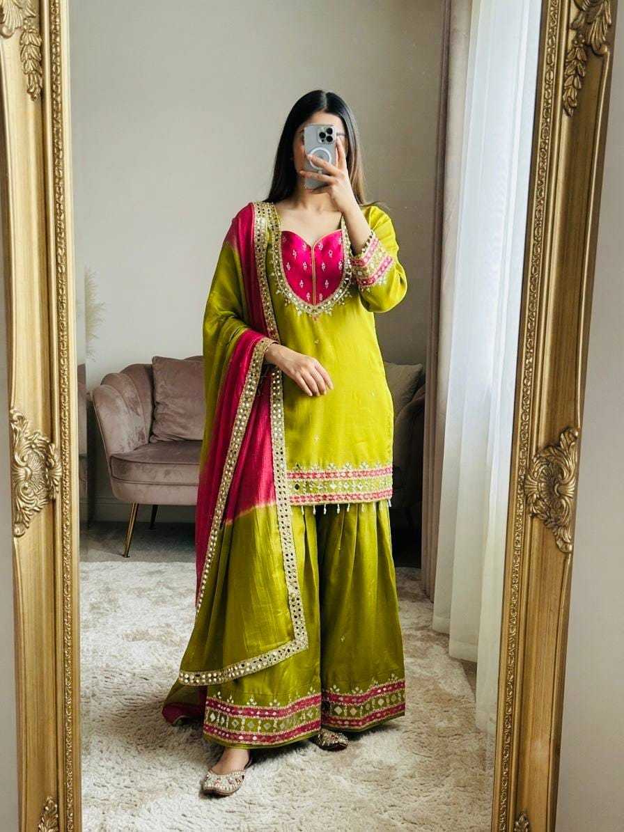 Heavy Roman Silk Palazzo Suit