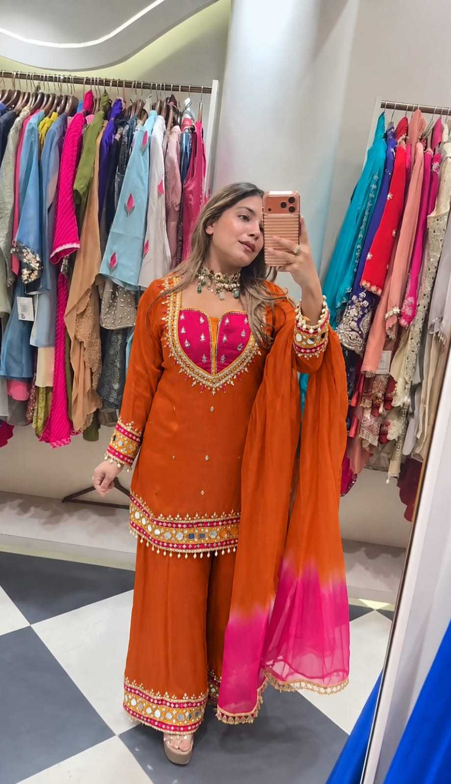 Heavy Roman Silk Palazzo Suit