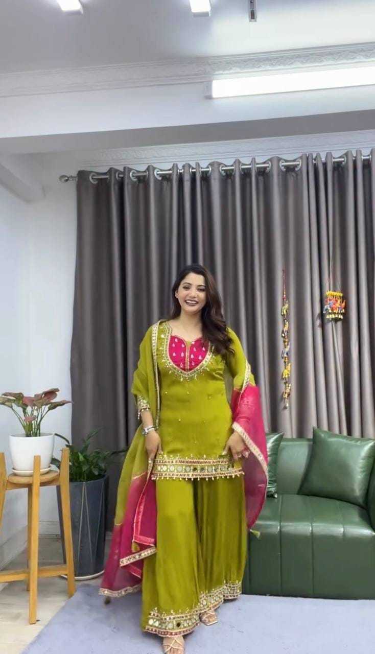 Heavy Roman Silk Palazzo Suit