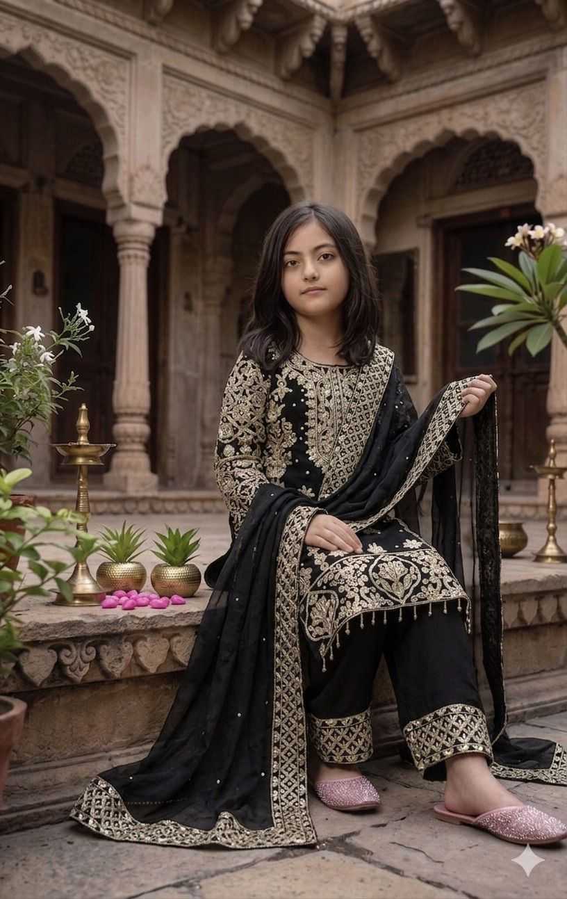 Faux Georgette Kids Suit
