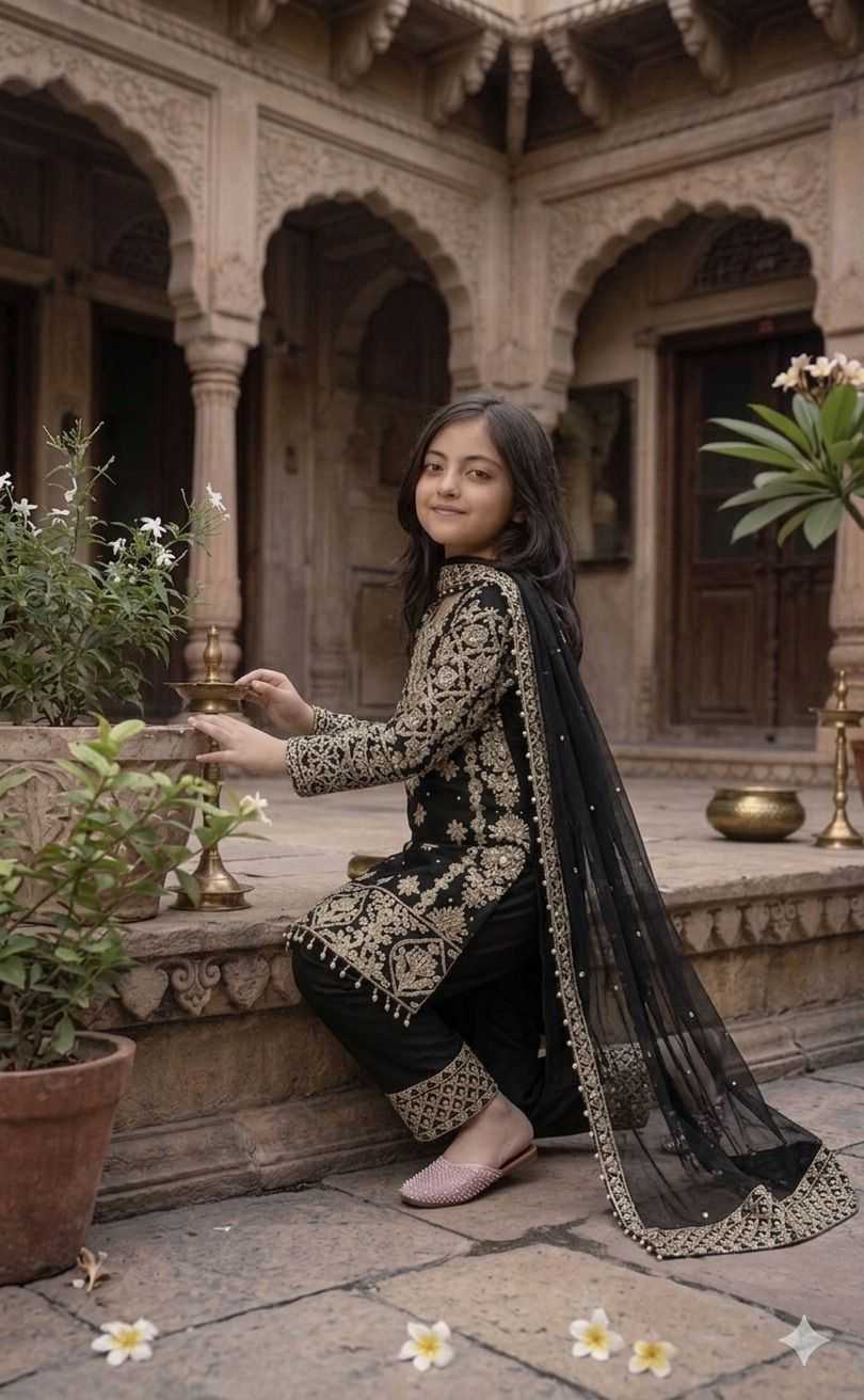 Faux Georgette Kids Suit