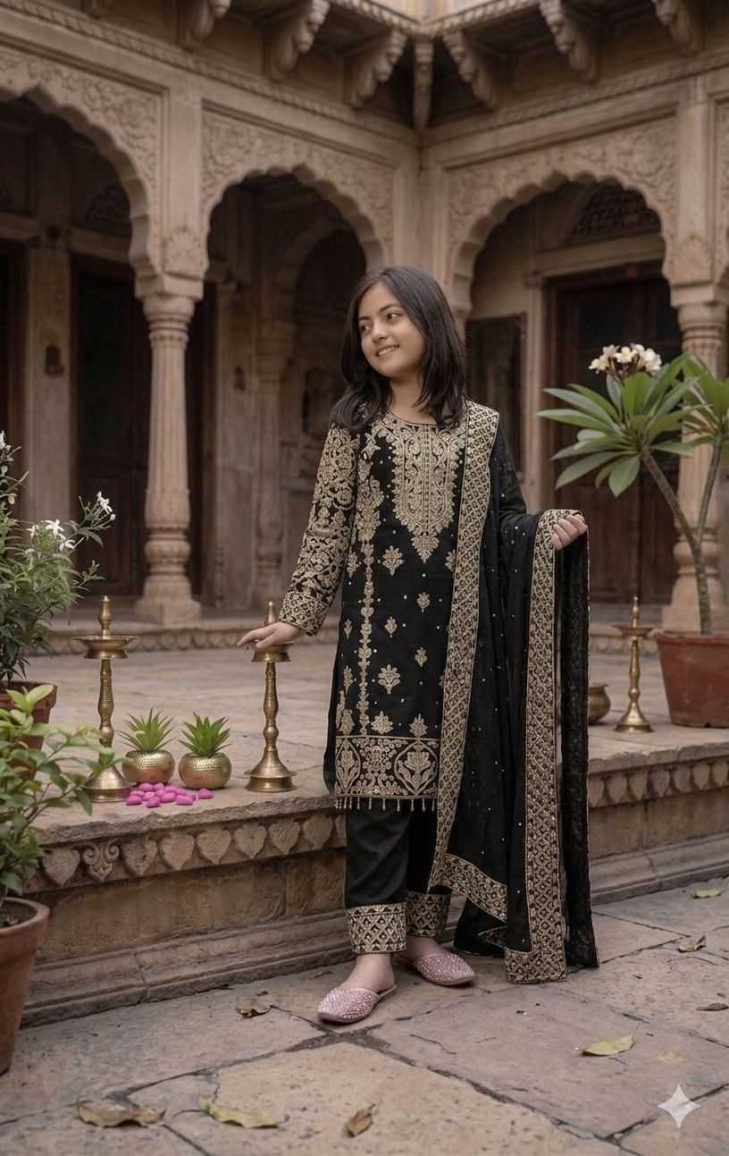 Faux Georgette Kids Suit