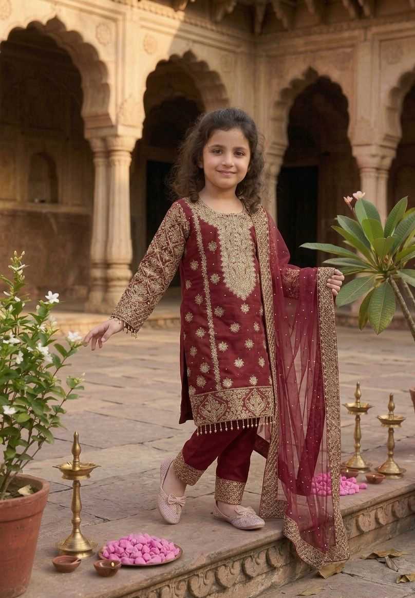 Faux Georgette Kids Suit