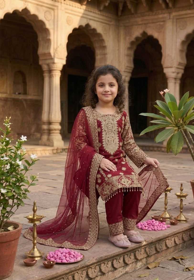 Faux Georgette Kids Suit