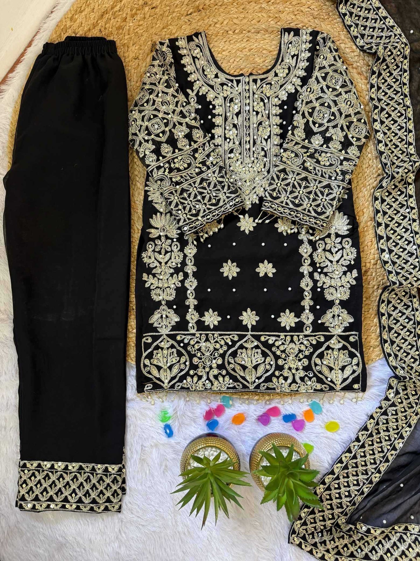 Faux Georgette Kids Suit