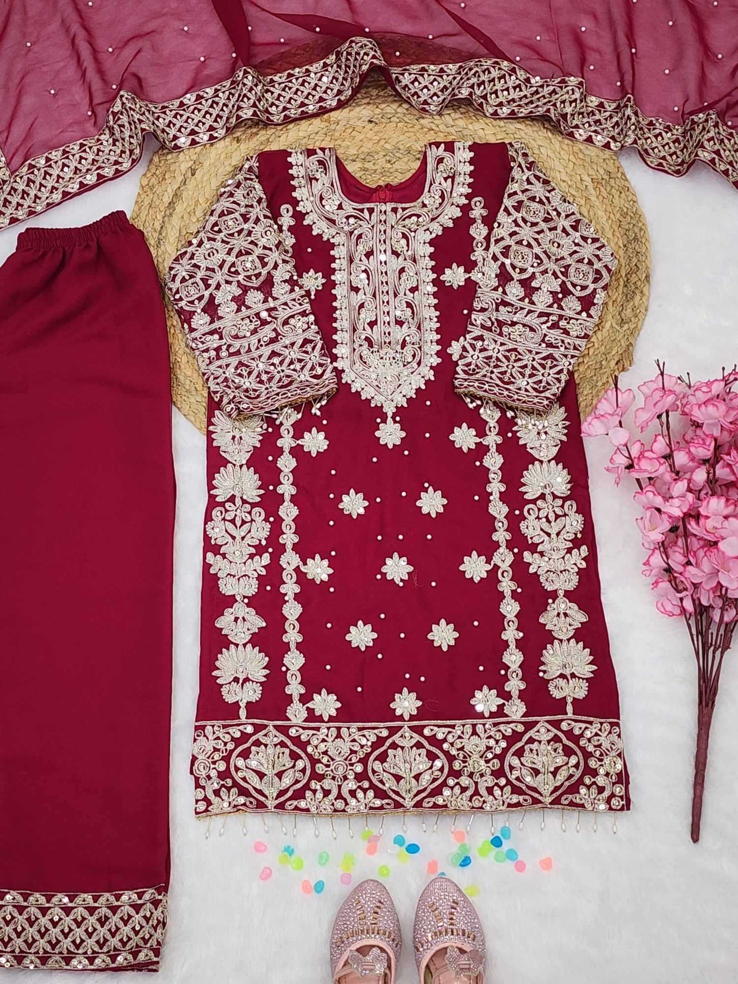 Faux Georgette Kids Suit