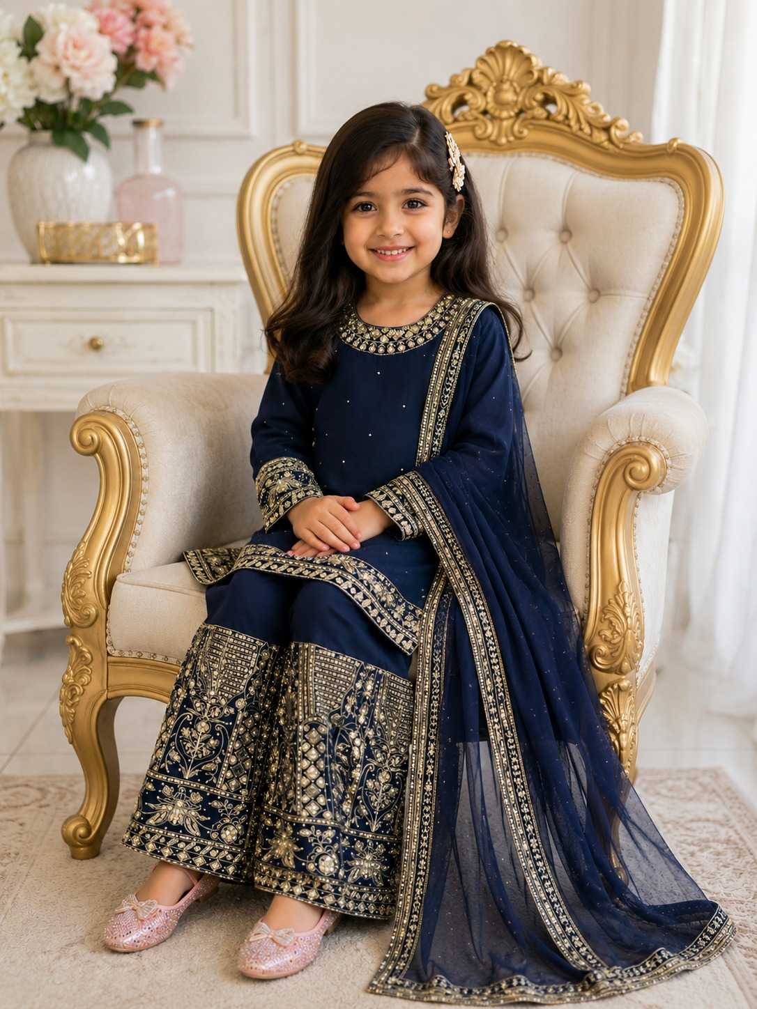Faux Georgette Kids Suit