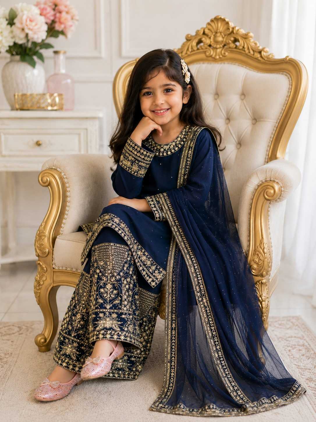 Faux Georgette Kids Suit