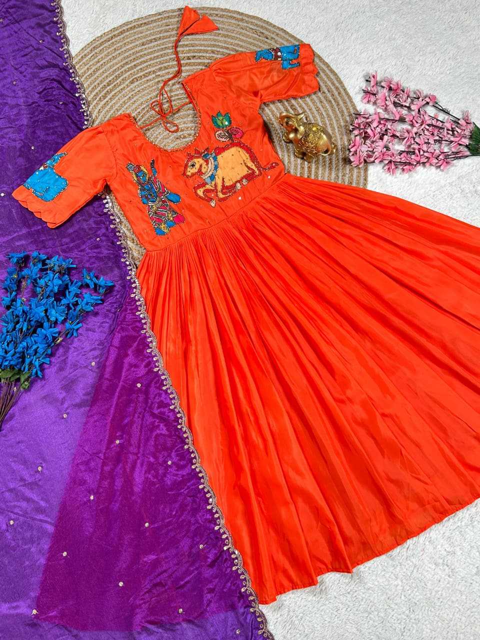 Advika Soft Silk Work Gown