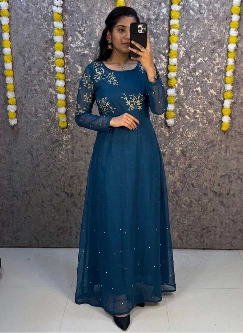 Georgette Embroidery Gown
