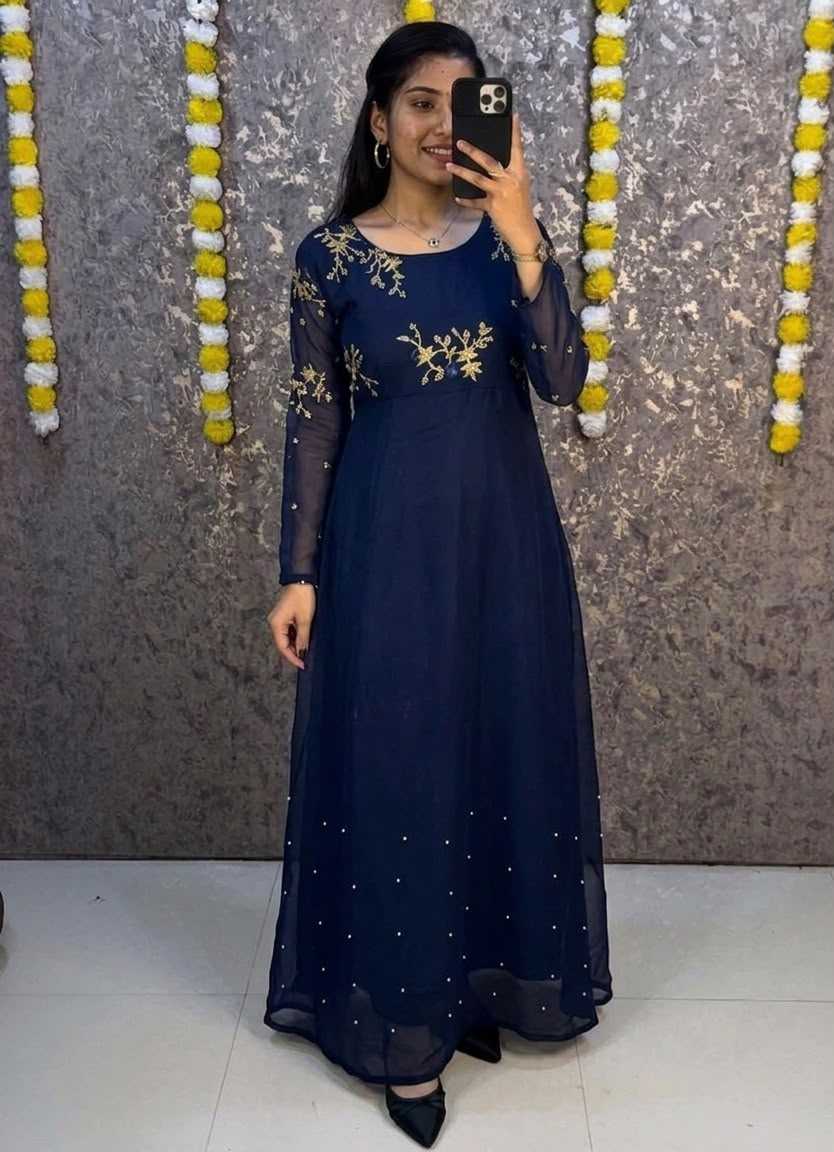 Georgette Embroidery Gown