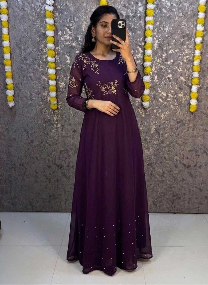 Georgette Embroidery Gown