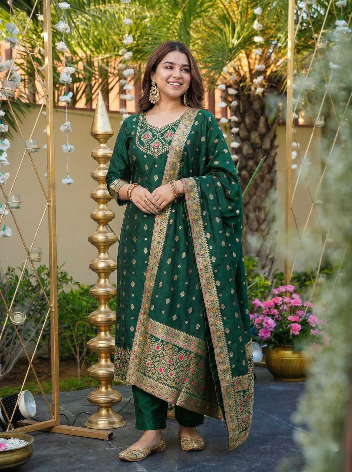 Art Silk Ladies Salwar Suit