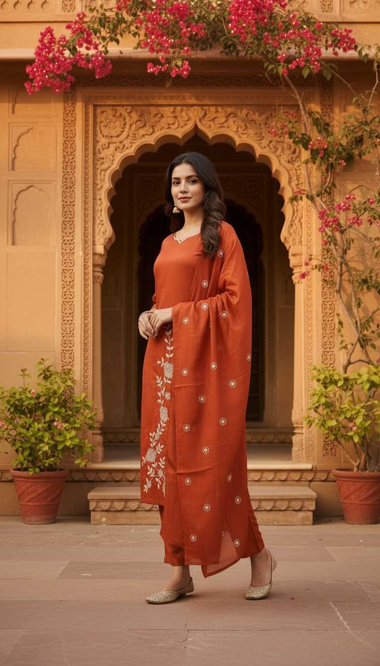 Heavy Roman Silk Ladies Suit