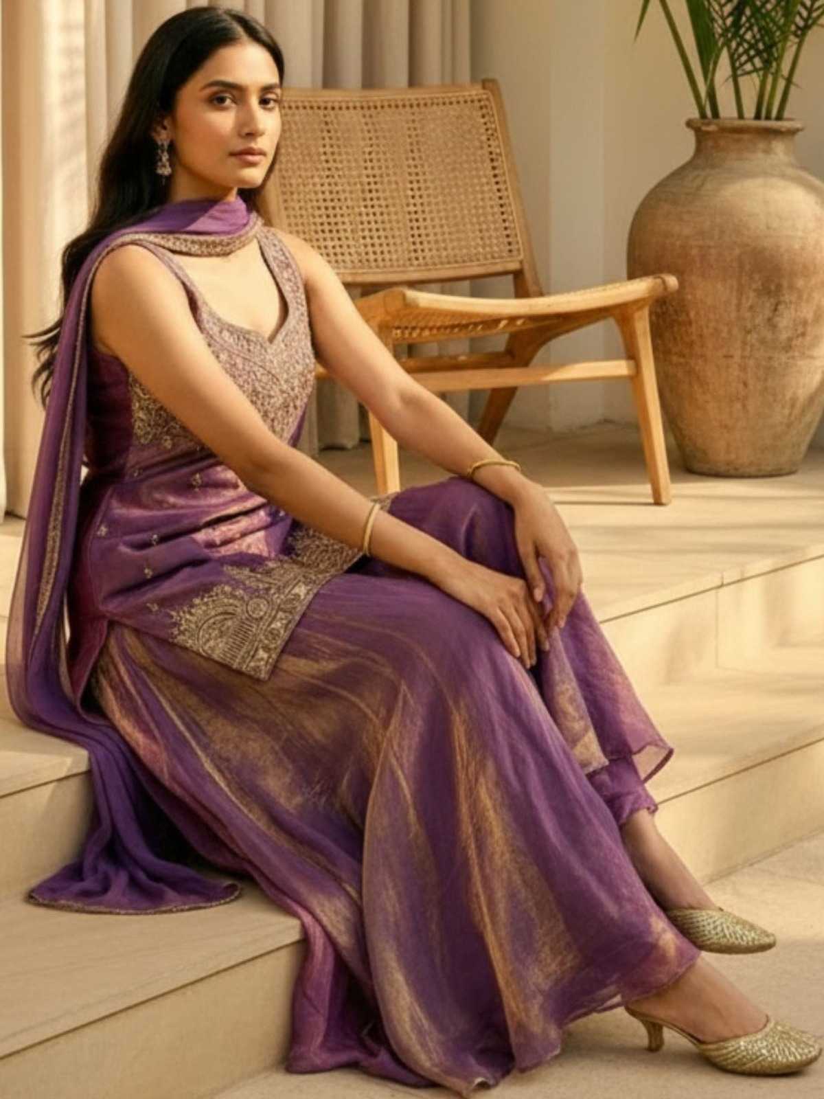 Satin Embroidery Suit 1022