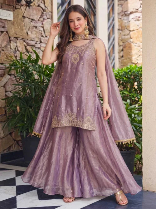 Satin Embroidery Suit 1022