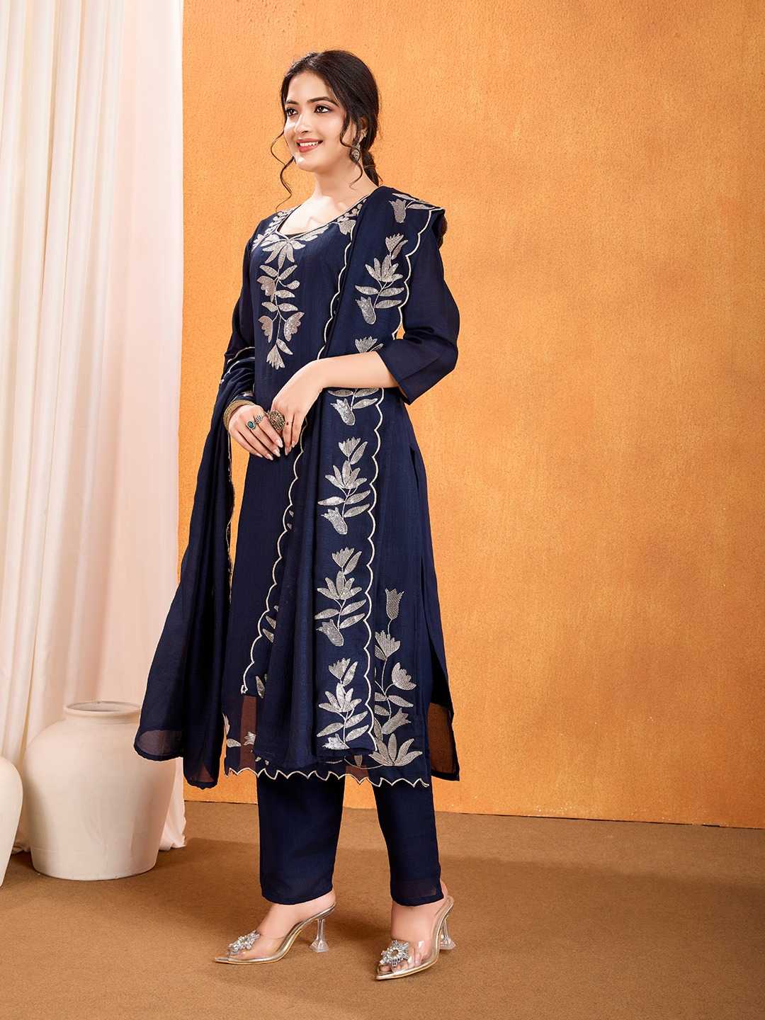 Soft Vichitra Party Wear Kurti