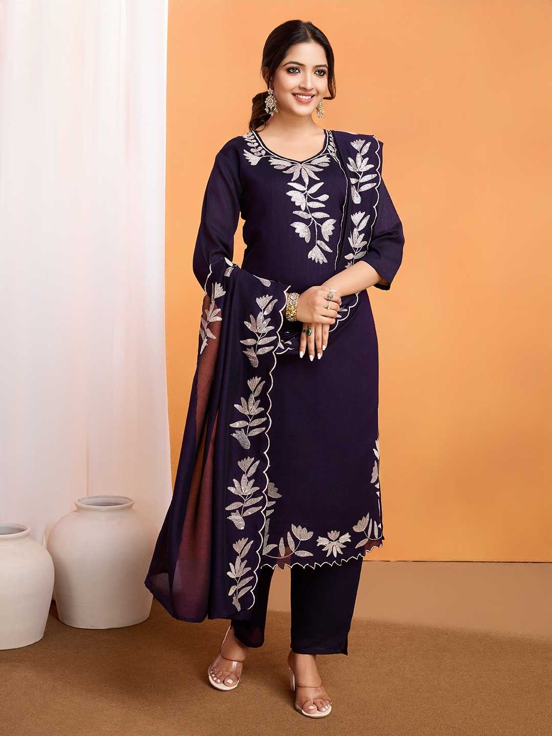 Soft Vichitra Party Wear Kurti