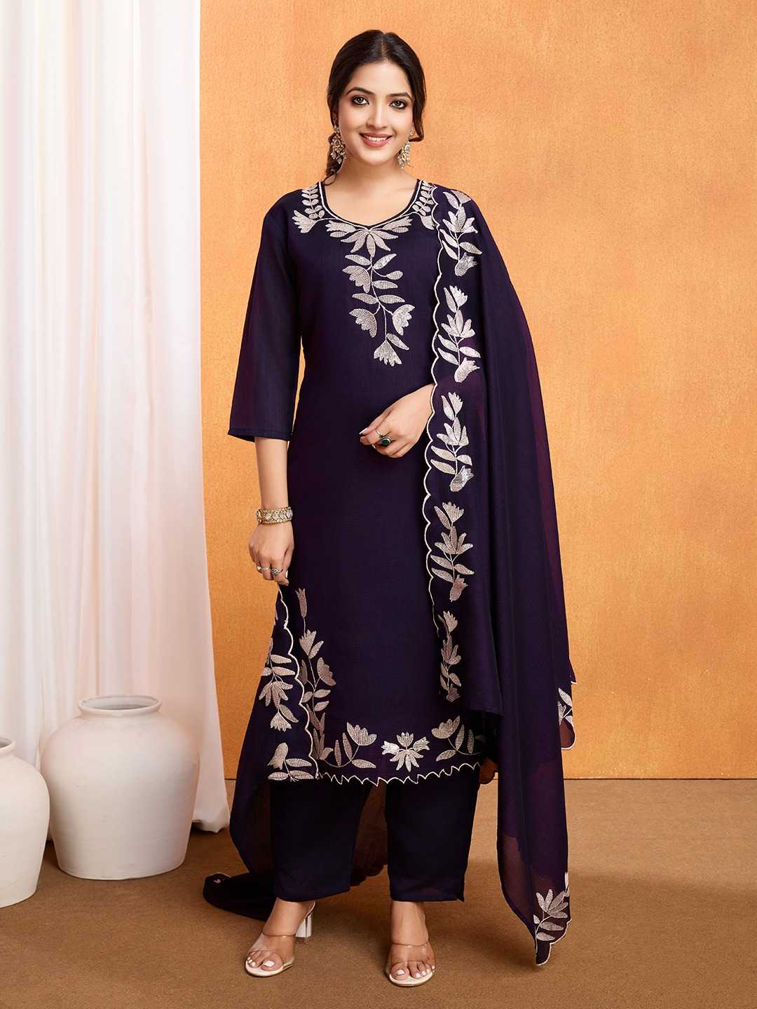 Soft Vichitra Party Wear Kurti