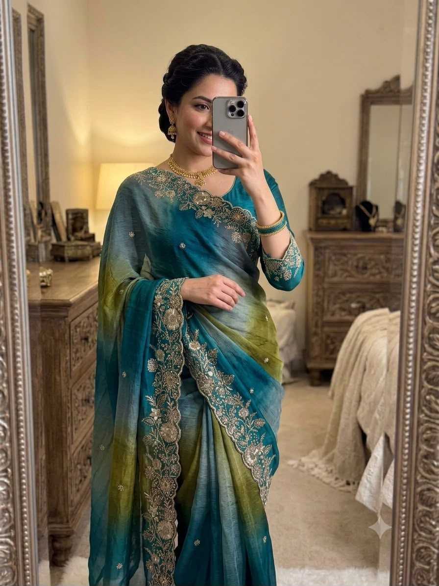Devika Crush Silk Printed Saree
