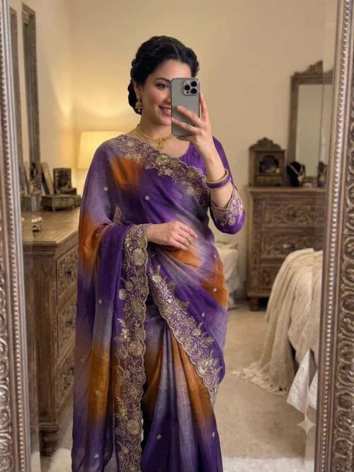 Devika Crush Silk Printed Saree
