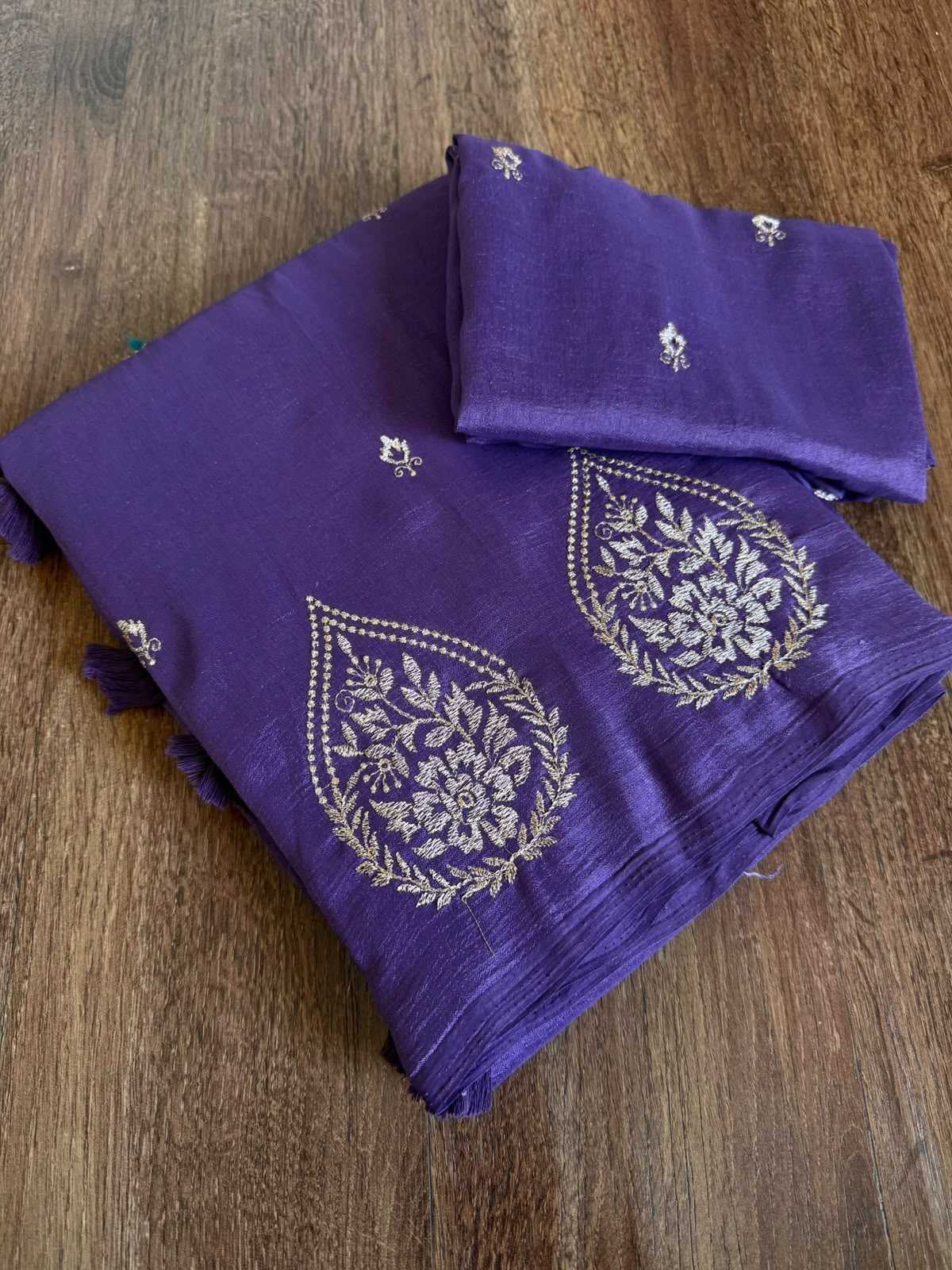 Devina Viscose Designer Saree in Purple