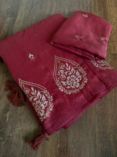 Devina Viscose Designer Saree in Purple